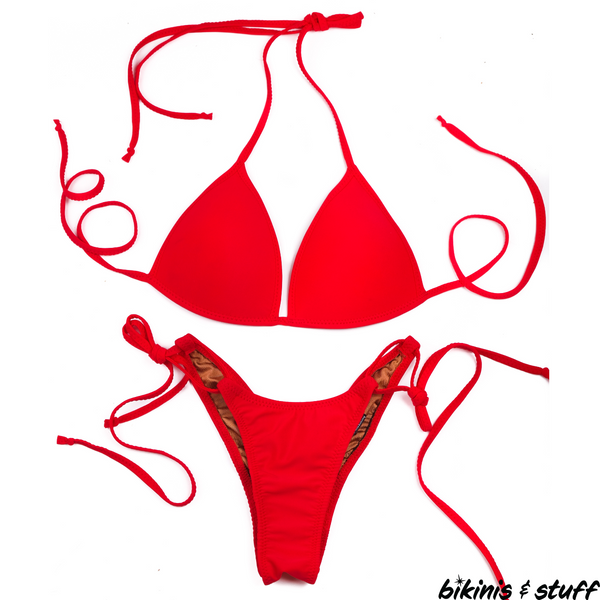 Red  Posing  Bikini