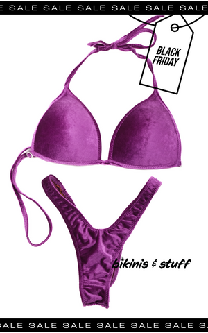 Lilac Velour Competition Bikini