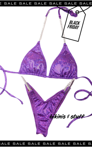 Purple Brokenglass Competition Bikini