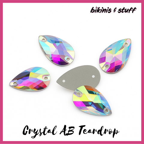 Crystal AB Teardrop - Sew-On Rhinestones