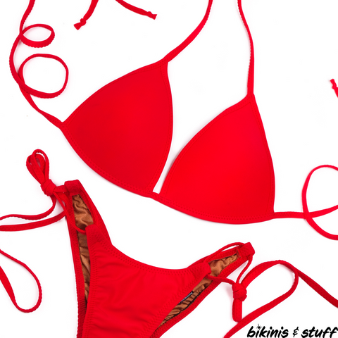 Red  Posing  Bikini