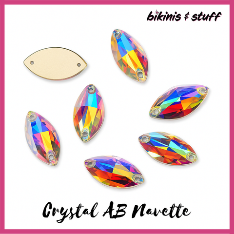 Crystal AB Navette - Sew-On Rhinestones